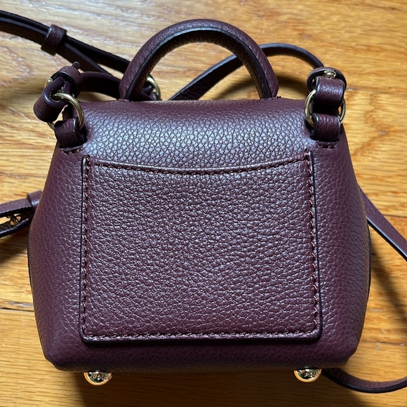 Polene numero un micro bag in textured leather in rich burgundy color - Picture 6 of 12